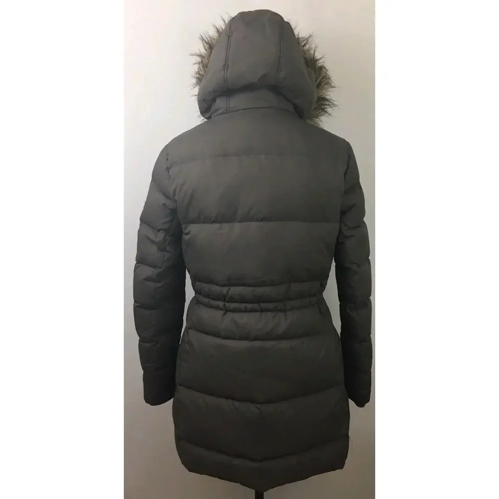 Lauren Ralph Lauren Gray Anorak Puffer Down Coat Jacket Sz Large Hooded Outdoor